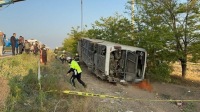 Sərnişin avtobusu aşdı - 1 ölü, 26 yaralı - Foto
